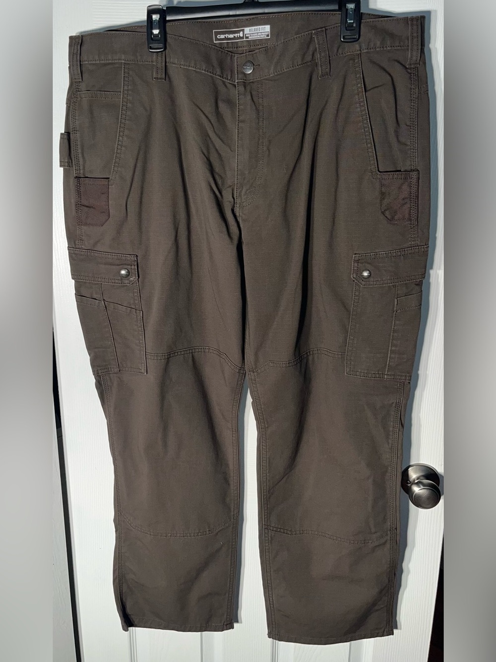 Carhartt Carpenter Cargo Work Pants Men 42x30 Relaxed Fit Double Knee 105461 DFE